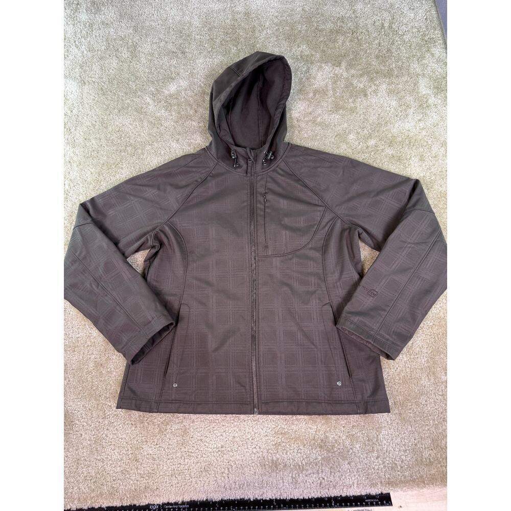 Free Country Jacket Size Medium Zip Sz M Gray Plaid Windbreaker Lined Ski